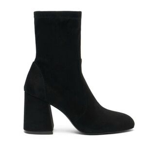New Stuart Weitzman Essentialist Stretch Bootie Black Suede Sz 10